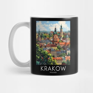 A Pop Art Travel Print of Krakow - Poland Mug